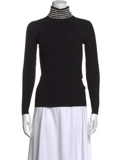 Pre-owned Alexander Wang Turtleneck Long Sleeve Top W/ Tags In Black