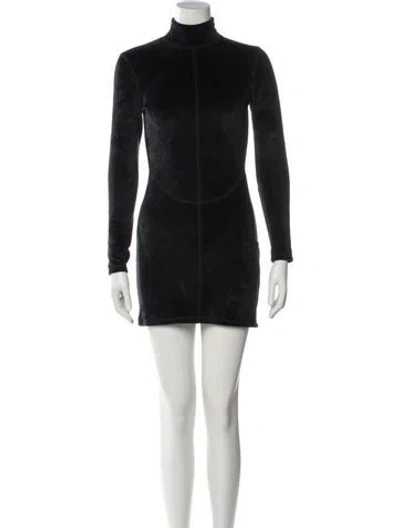 Pre-owned Alexander Wang Turtleneck Mini Dress In Black