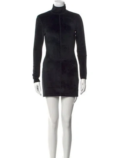 Pre-owned Alexander Wang Turtleneck Mini Dress In Black
