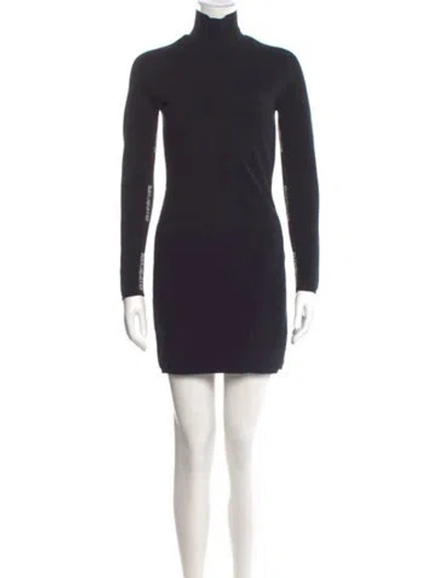 Pre-owned Alexander Wang Turtleneck Mini Dress In Blue