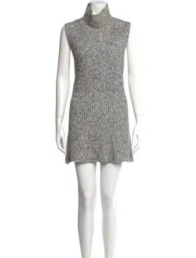 Pre-owned Alexander Wang Turtleneck Mini Dress In Gray