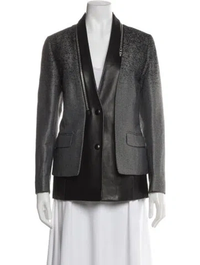 Pre-owned Alexander Wang Tweed Pattern Blazer In Gray