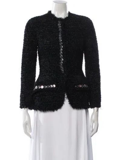 Pre-owned Alexander Wang Tweed Pattern Evening Jacket In Black