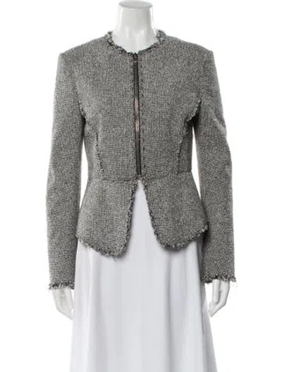 Pre-owned Alexander Wang Tweed Pattern Evening Jacket In White