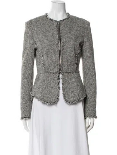 Pre-owned Alexander Wang Tweed Pattern Evening Jacket In White