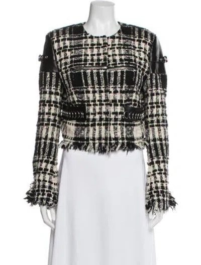 Pre-owned Alexander Wang Tweed Pattern Jacket In Black