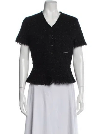 Pre-owned Alexander Wang Tweed Pattern Jacket In Black