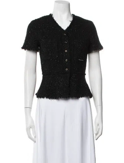 Pre-owned Alexander Wang Tweed Pattern Jacket In Black