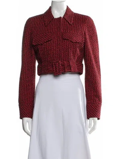 Pre-owned Alexander Wang Tweed Pattern Jacket In Red