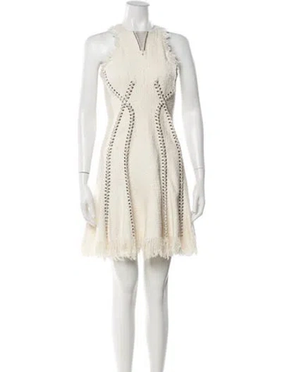 Pre-owned Alexander Wang Tweed Pattern Mini Dress In Neutrals