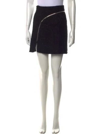 Pre-owned Alexander Wang Tweed Pattern Mini Skirt In Black