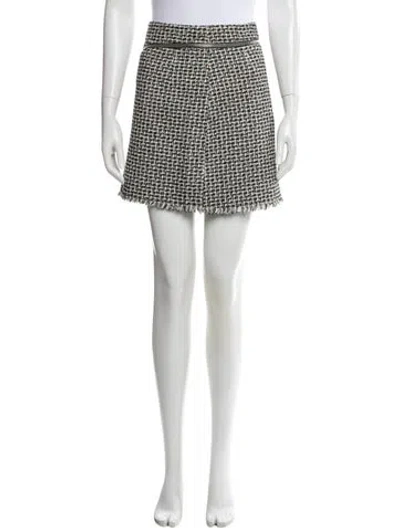 Pre-owned Alexander Wang Tweed Pattern Mini Skirt In White