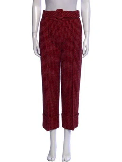 Pre-owned Alexander Wang Tweed Straight Leg Pants In Red