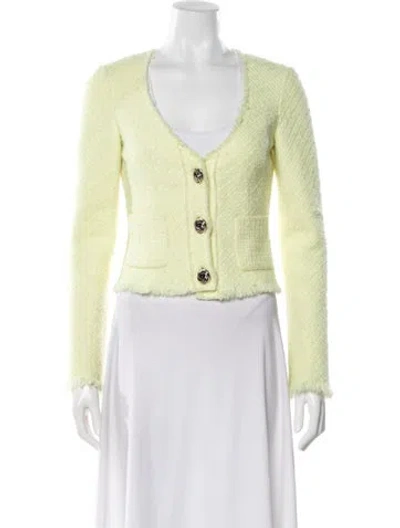 Pre-owned Alexander Wang Tweed Tweed Pattern Jacket In Green