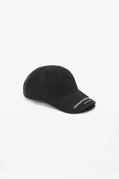 Alexander Wang Twill Baseball Cap W/ Hotfix Logo In Black