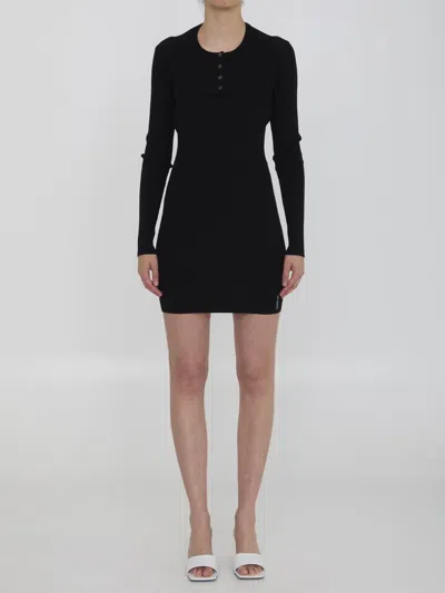 Alexander Wang Twin-set Dress With Cropped Cardigan In Black