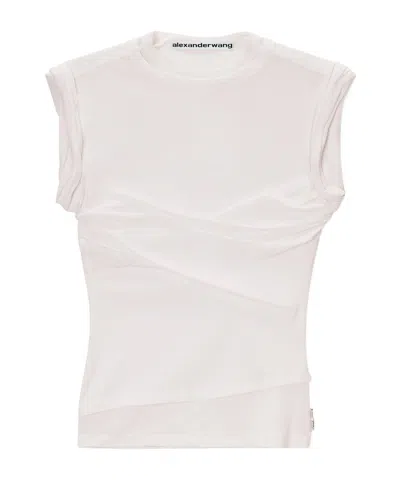 Alexander Wang Twisted Bust Layered Tank In White