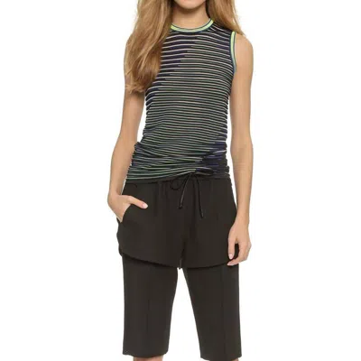 Alexander Wang Twisted Graphic Stripe Tank Top In Blue