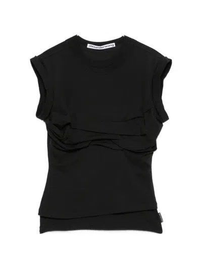 Alexander Wang Twisted-detail T-shirt In Black