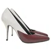 Alexander Wang Two-tone High Heel Pumps In Cream And Burgundy Leather In Red