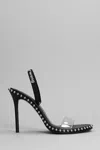 Alexander Wang Two-tone Leather And Pvc Sandals In Black