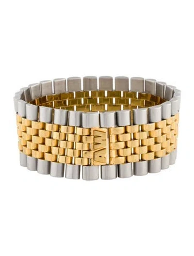 Pre-owned Alexander Wang Two-tone Watch Strap Bracelet, 7" In Multicolor