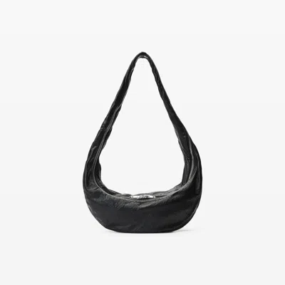 Alexander Wang Twyst Crossbody Bag In Memory Leather In Black