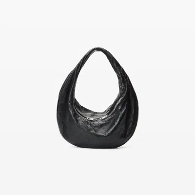 Alexander Wang Twyst Handle Bag In Memory Leather In Black