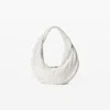 Alexander Wang Twyst Handle Bag In Memory Leather In Off White