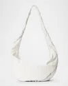 Alexander Wang Twyst Zip Leather Hobo Crossbody Bag In Off White