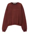 Alexander Wang Unisex Logo-embossed Sweatshirt In Cotton In Red