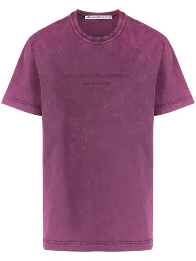 Alexander Wang Acid Green Embossed Logo T-shirt For Women In Pink