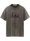 Alexander Wang Distressed Skyline Graphic Print T-shirt In Grey