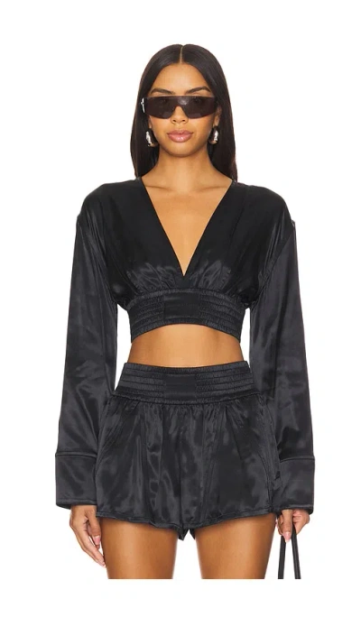 Alexander Wang V Front Elastic Long Sleeve In 黑色