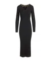 Alexander Wang Stretch Viscose Blend Dress With Gold-tone Detail In Black