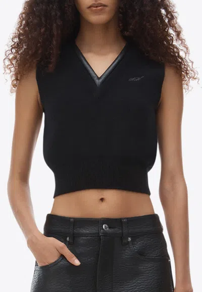 ALEXANDER WANG V-NECK KNIT CROPPED VEST