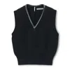 Alexander Wang V-neck Knit Cropped Vest In Black