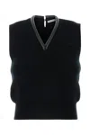 Alexander Wang V-neck Knit Cropped Vest In Black