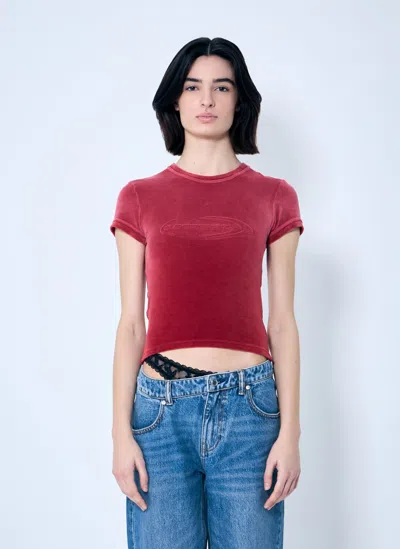 Alexander Wang Velvet Baby T-shirt In Red