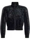 Alexander Wang Velvet Cardigan In Black