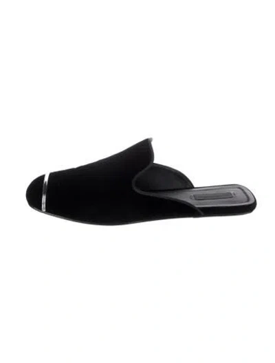 Pre-owned Alexander Wang Velvet Mules In Black