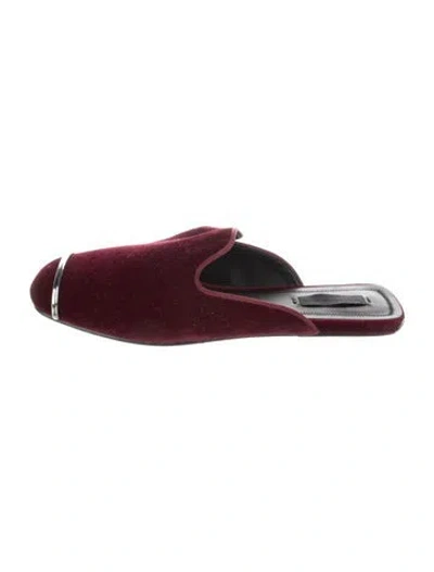 Pre-owned Alexander Wang Velvet Mules In Burgundy