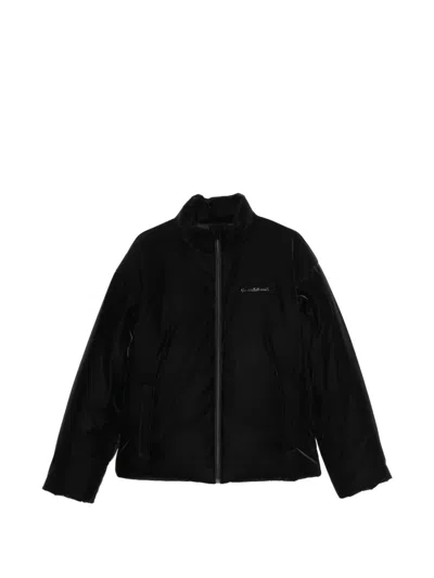 Alexander Wang Velvet Puffer Jacket In Black