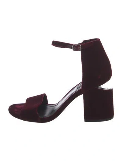 Pre-owned Alexander Wang Velvet Sandals In Burgundy