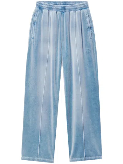 Alexander Wang Velvet Track Pants In Blau