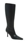 Alexander Wang Vera 85mm Knee High Zip Boots In Black