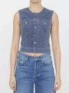 ALEXANDER WANG VEST IN DENIM TROMPE-L'OEIL