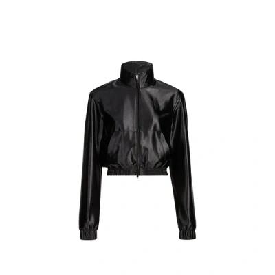 Alexander Wang Veste Courte Satinée In Black