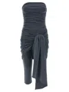 Alexander Wang Vintage Effect Stretch Jumpsuit With Knot Detail In Gray