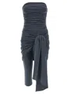 Alexander Wang Vintage Effect Stretch Jumpsuit With Knot Detail In Gray